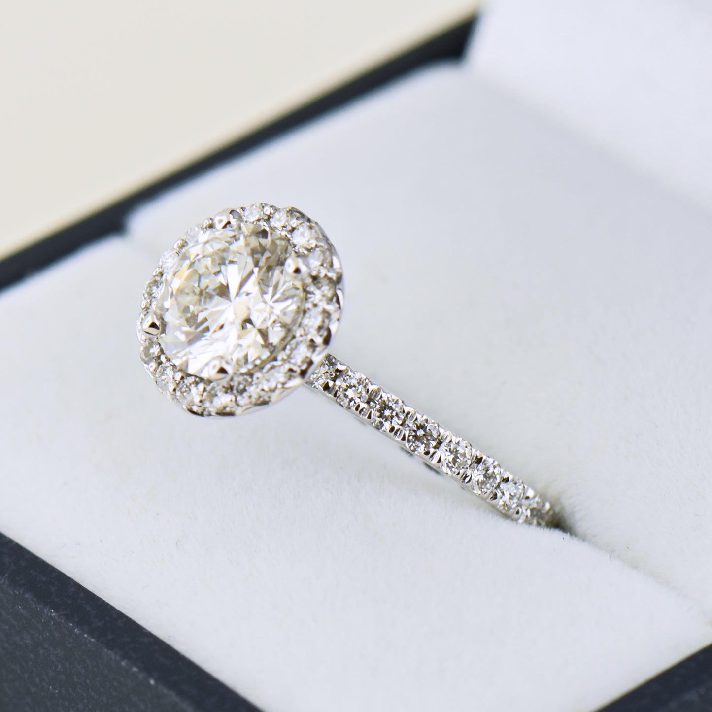 Lab Created Diamond Engagement Ring 2ctw Round Halo