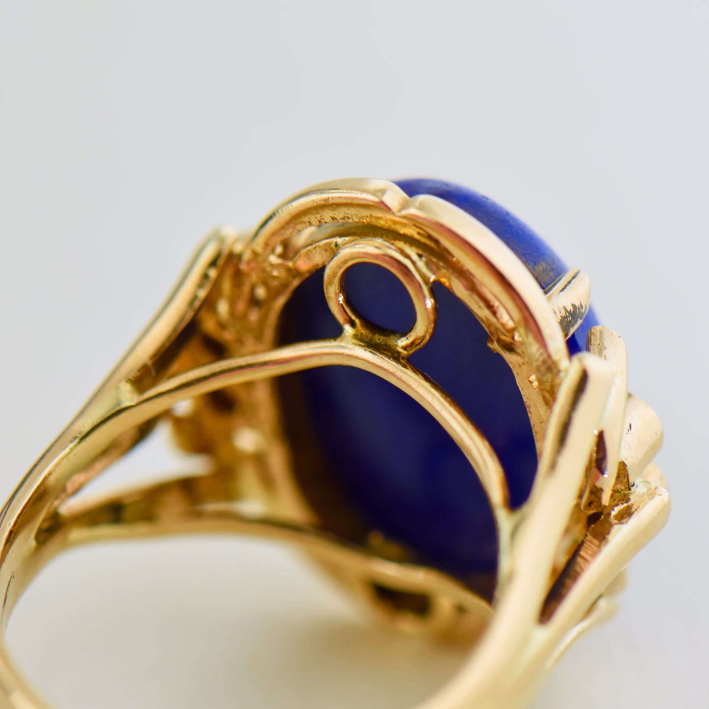 Vintage Lapis Lazuli and Diamond Cocktail Ring