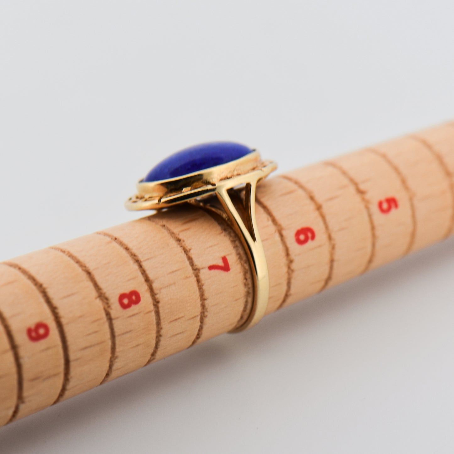 Lapis Lazuli Ring with Greek Key Frame