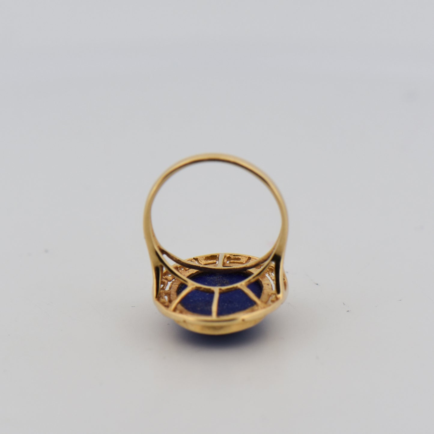 Lapis Lazuli Ring with Greek Key Frame