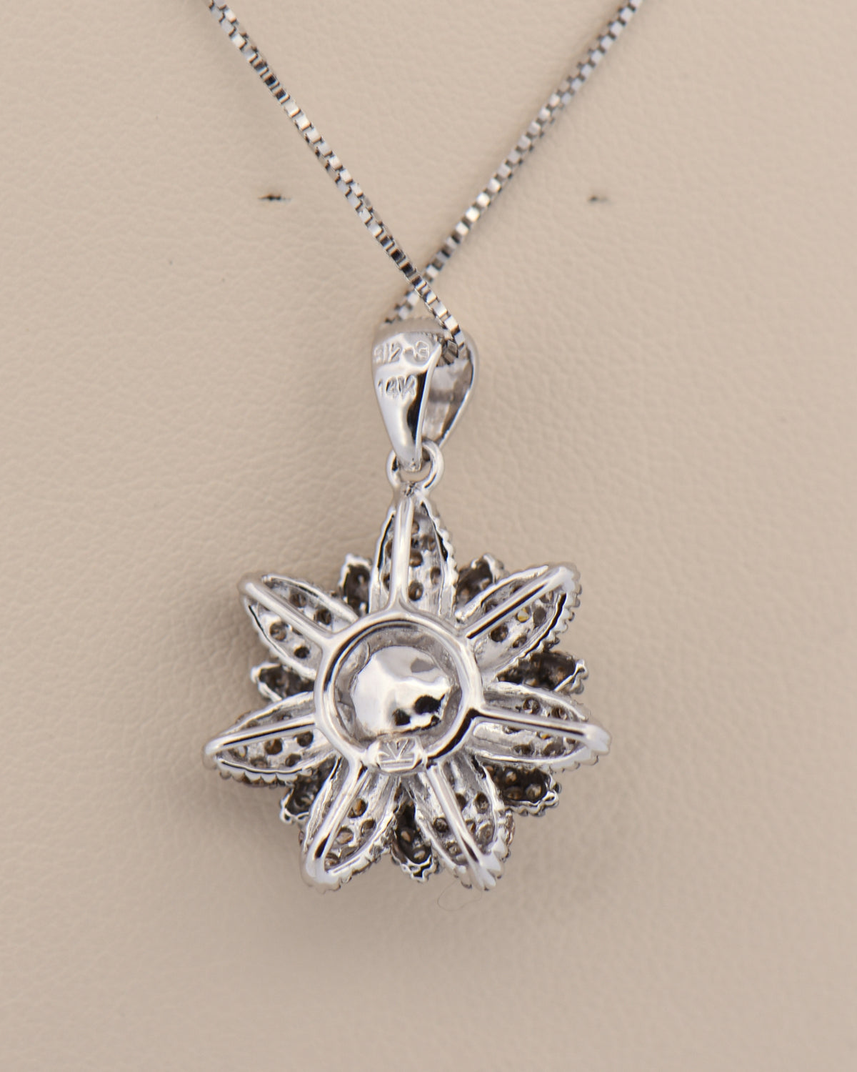 LeVian Chocolate Diamond Flower Pendant in White Gold