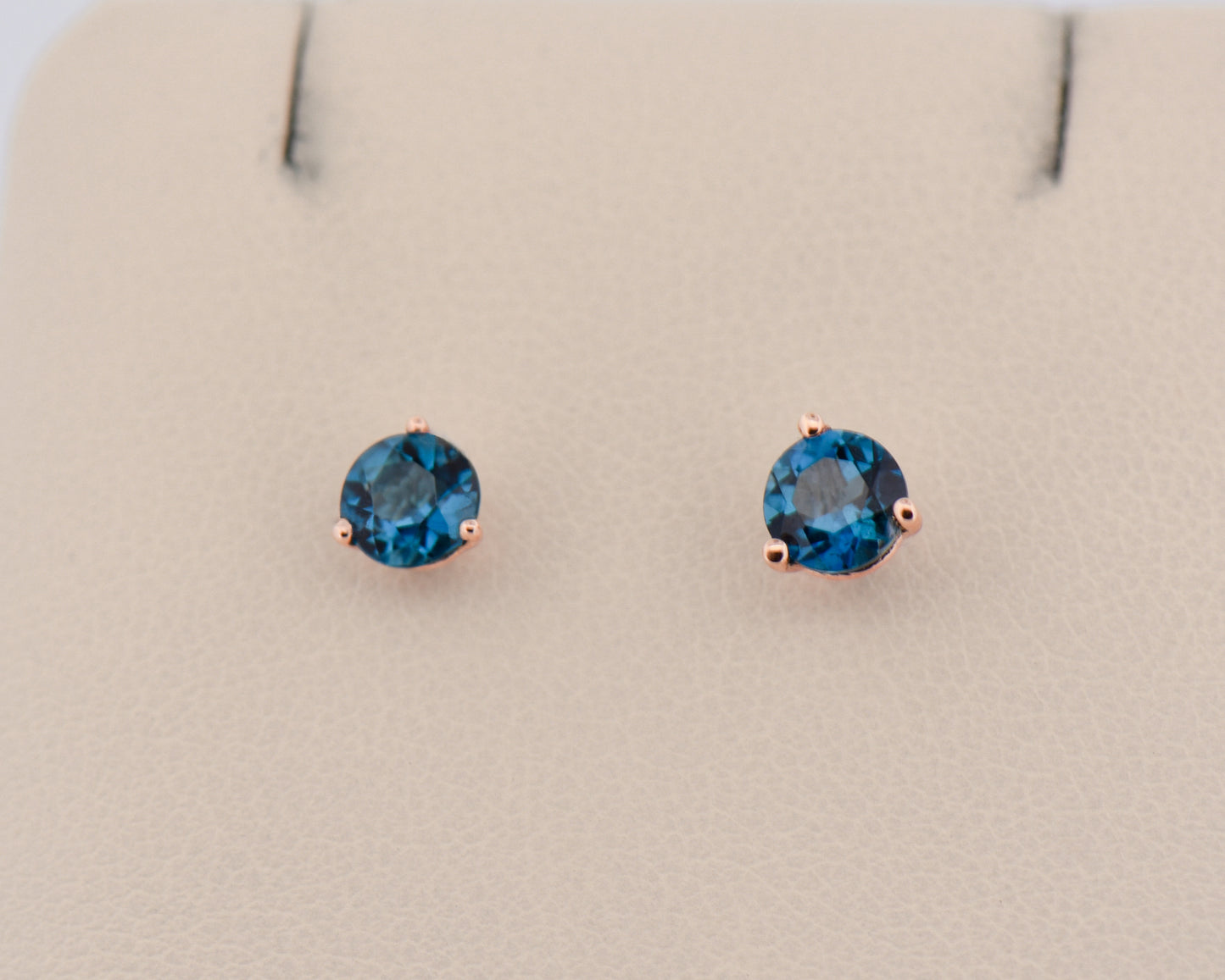 London Blue Topaz Martini Studs in Rose Gold