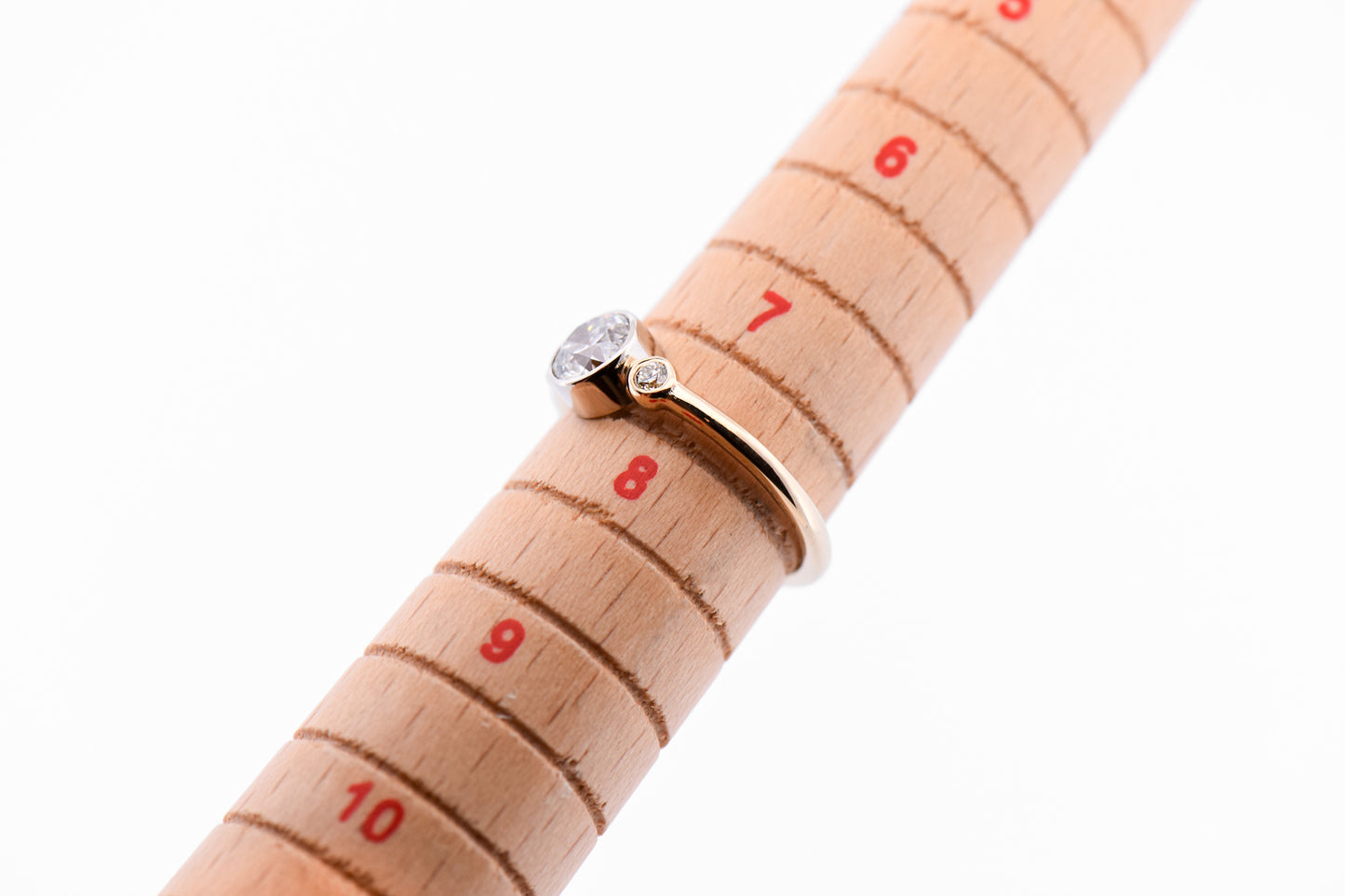 Low Profile Bezel Set Diamond 3-Stone Engagement Ring