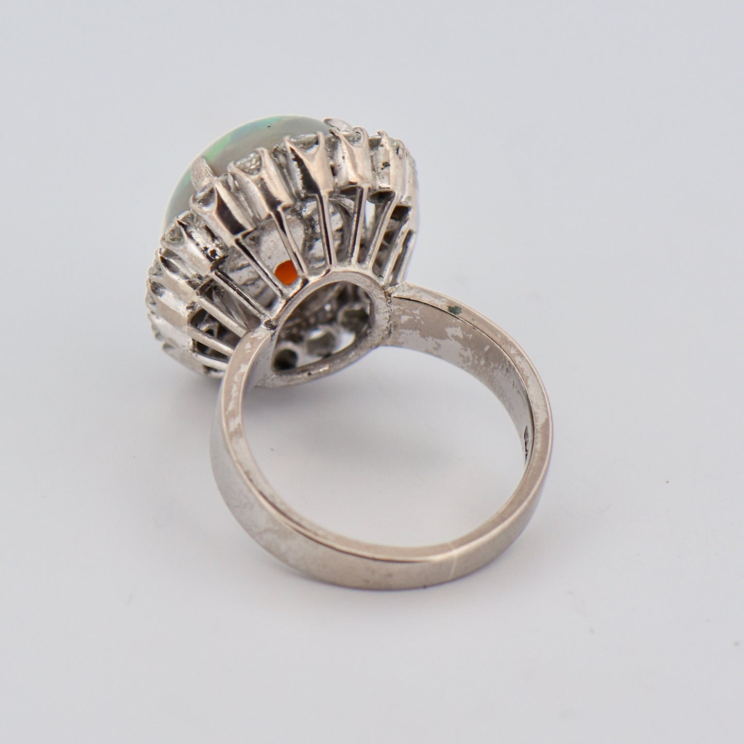 Vintage Top Gem Black Opal & Diamond Cocktail Ring