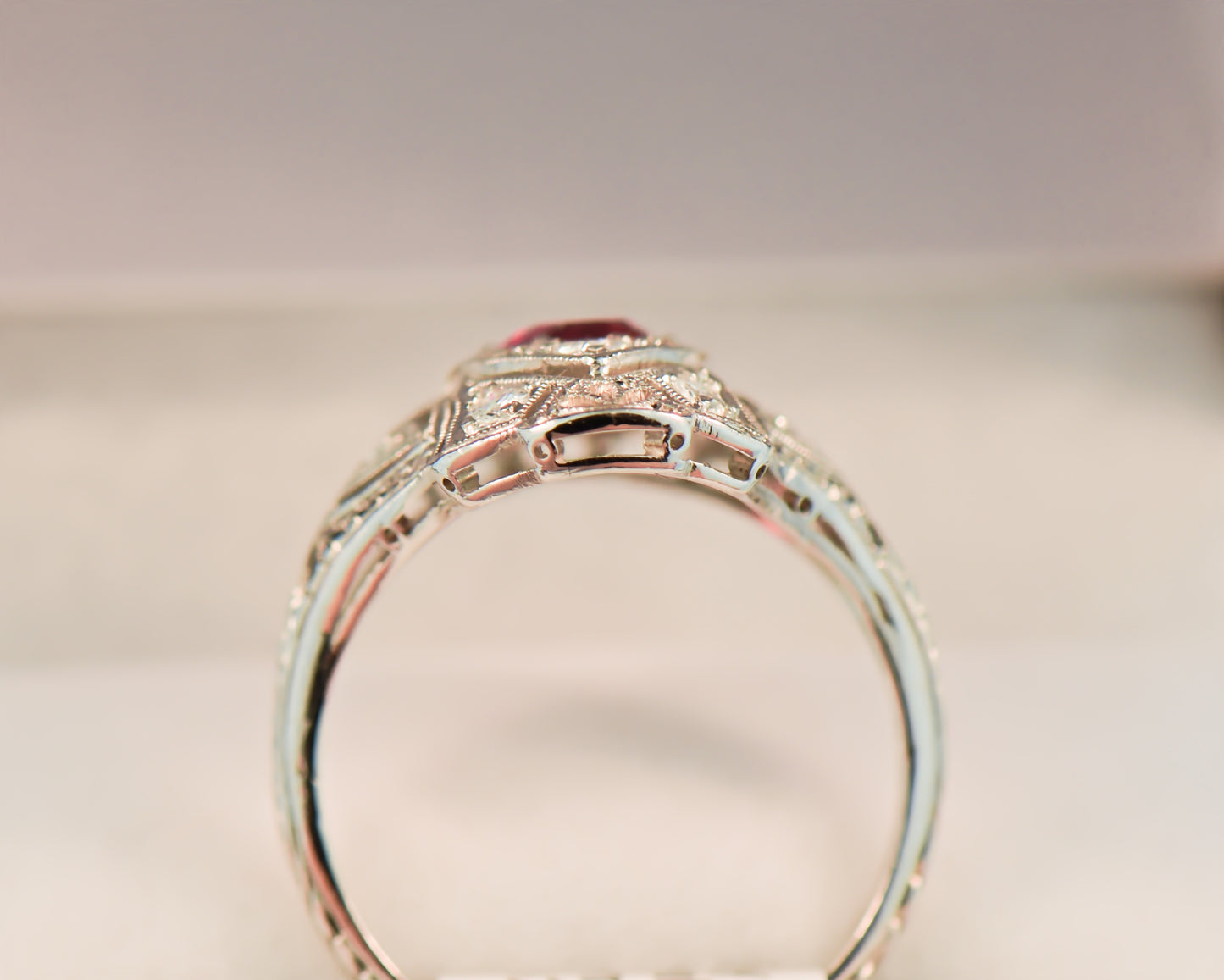 Magnificent Art Deco Dinner Ring with 1ct No Heat Ruby