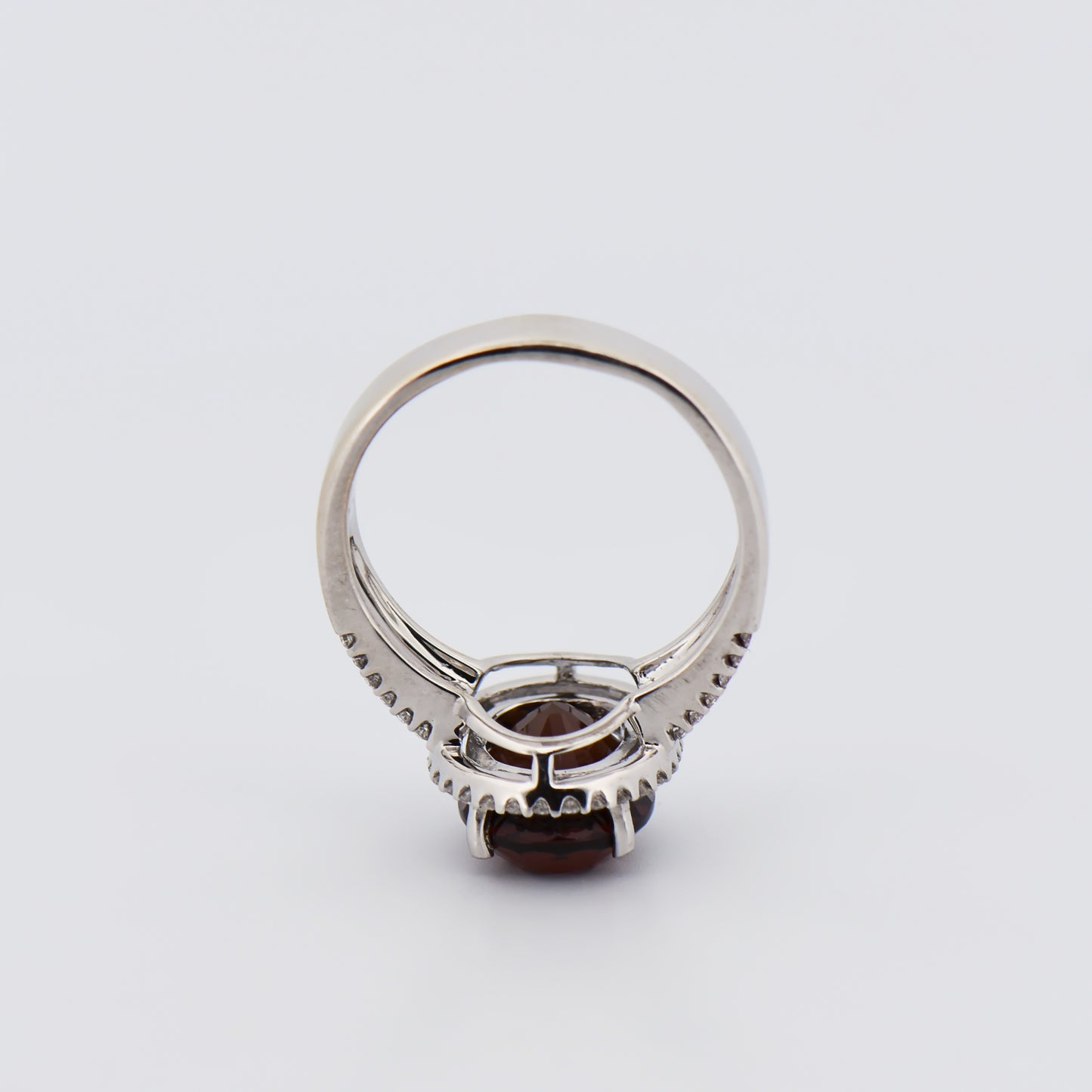 Malaya Garnet and Diamond Ring in White Gold