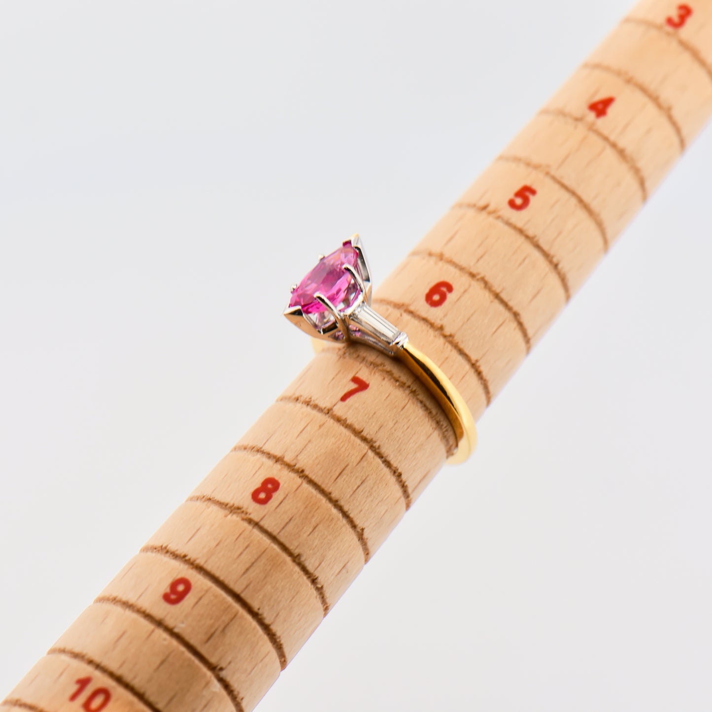 Marquise Pink Sapphire and Diamond Ring in Two-Tone Gold