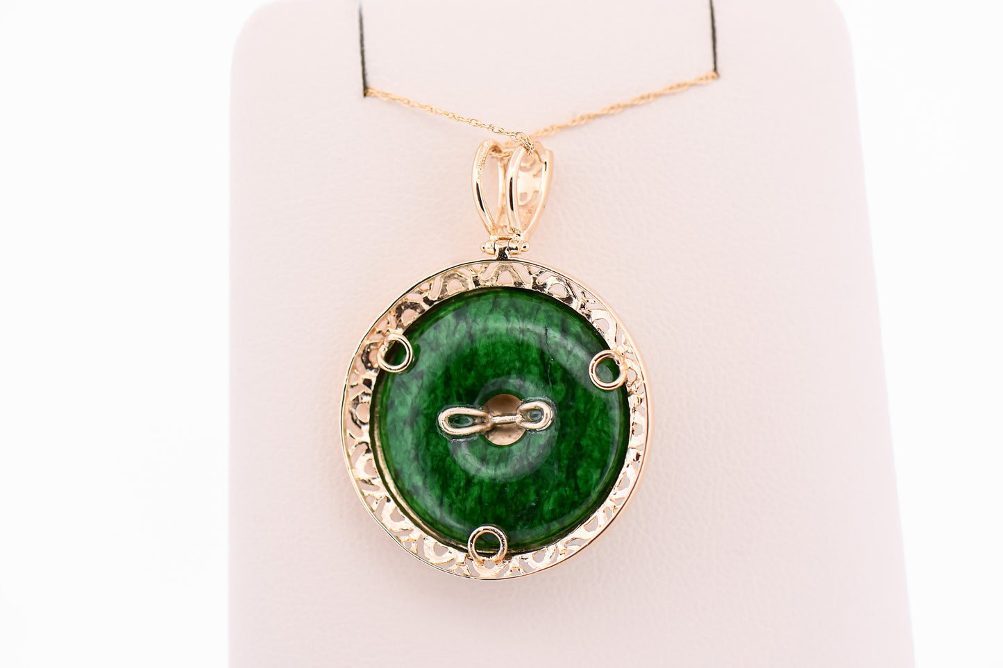 Maw Sit Sit Lifesaver Pendant with 14k Yellow Gold Frame