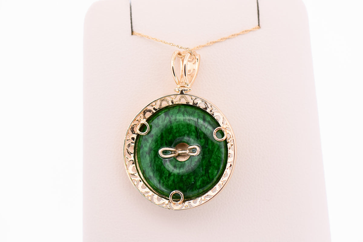 Maw Sit Sit Lifesaver Pendant with 14k Yellow Gold Frame