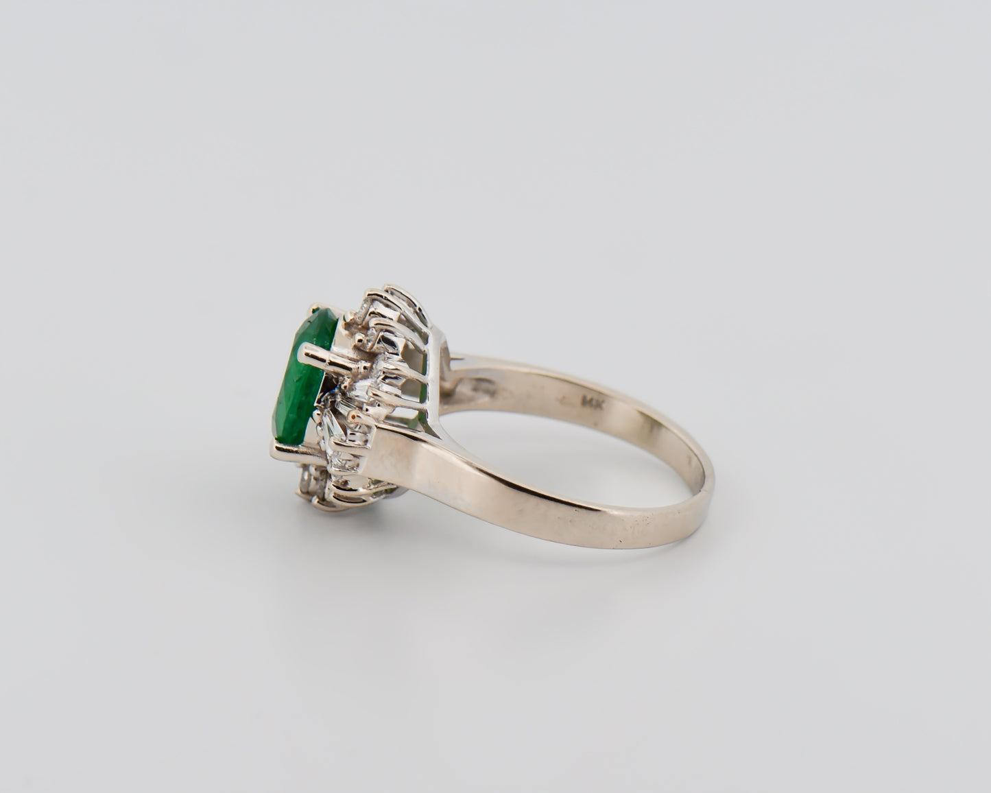 Mid-Century Emerald & Diamond Ballerina Ring
