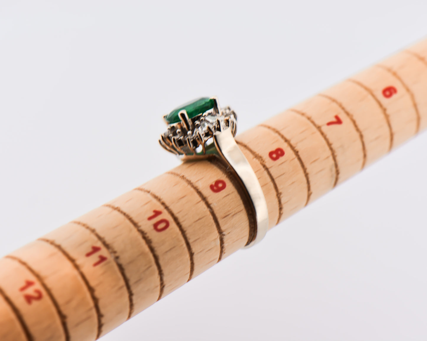 Mid-Century Emerald & Diamond Ballerina Ring