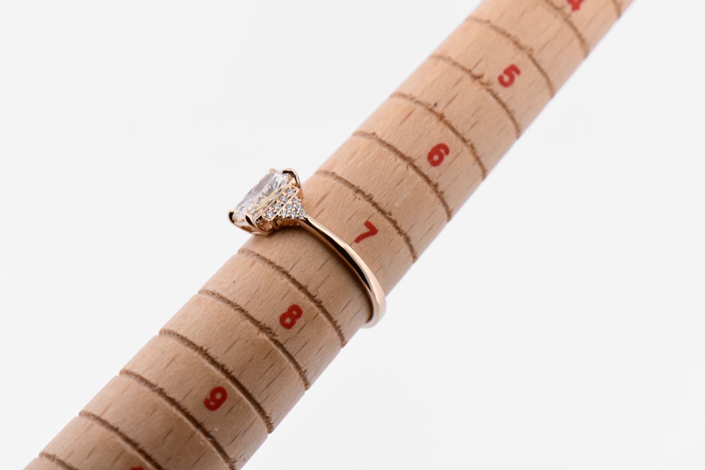 Modern Elongated Radiant Cut Diamond Engagement Ring in Yellow Gold - GIA