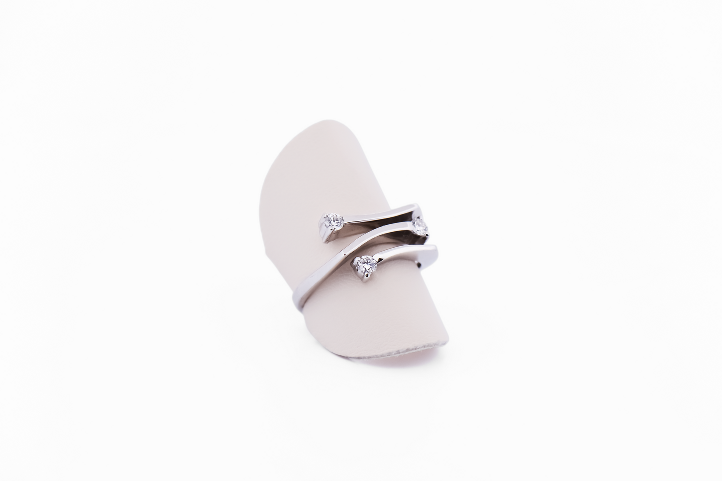 Modern Freeform Diamond Right-Hand Ring in White Gold