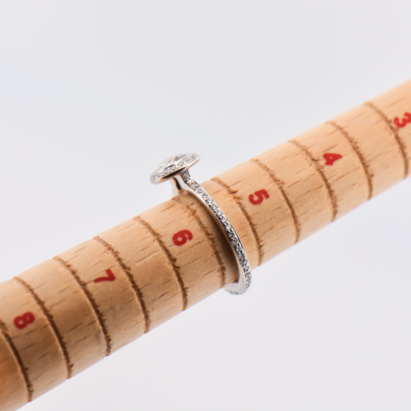 Modern Round Diamond Halo Engagement Ring with Eternity Style Band