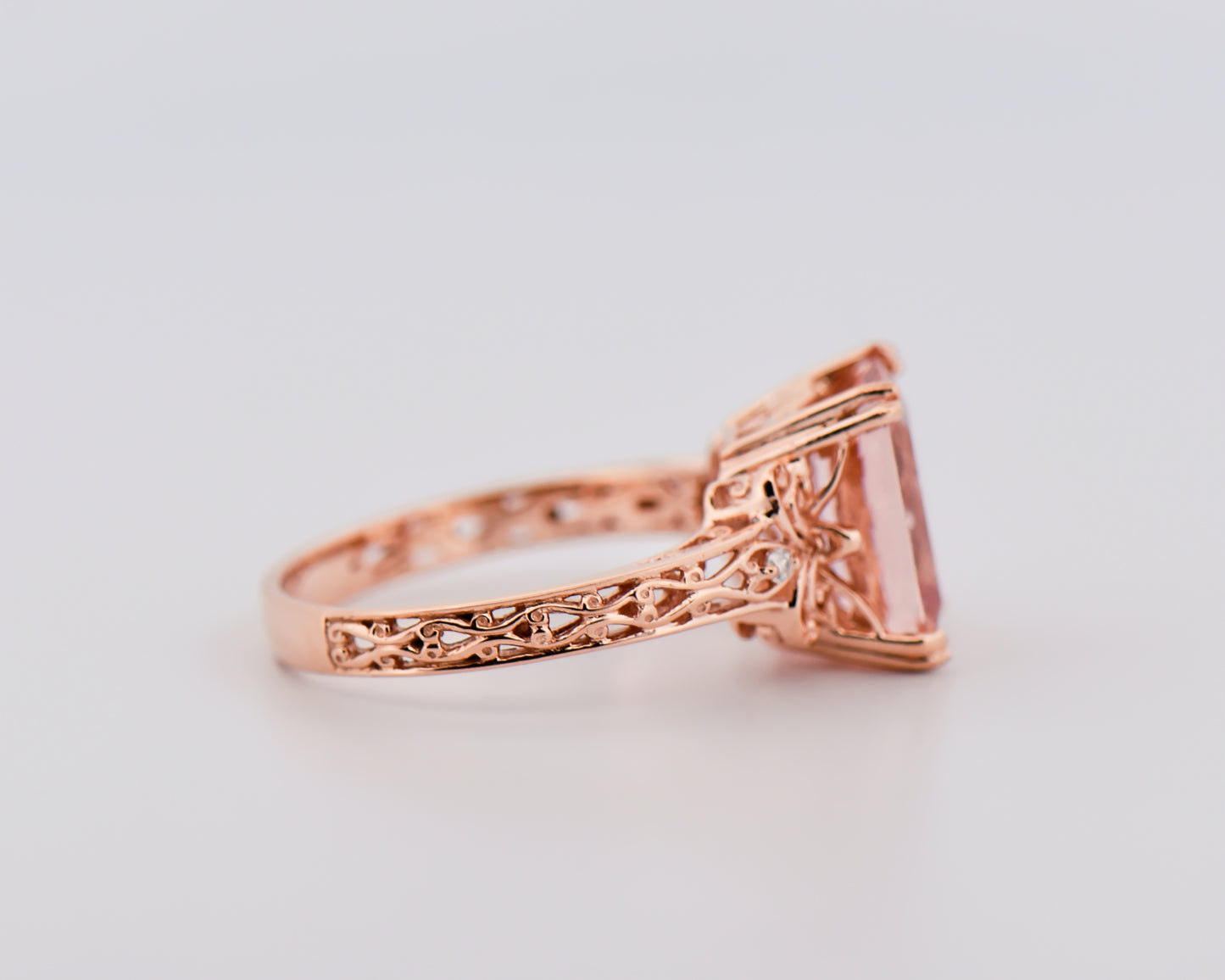 Morganite Engagement Ring in Rose Gold