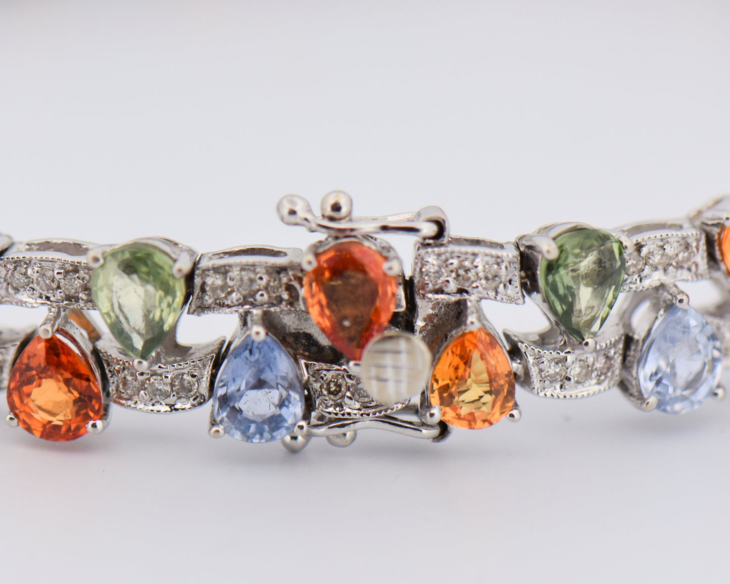 Custom Rainbow Bracelet with Multicolor Sapphires
