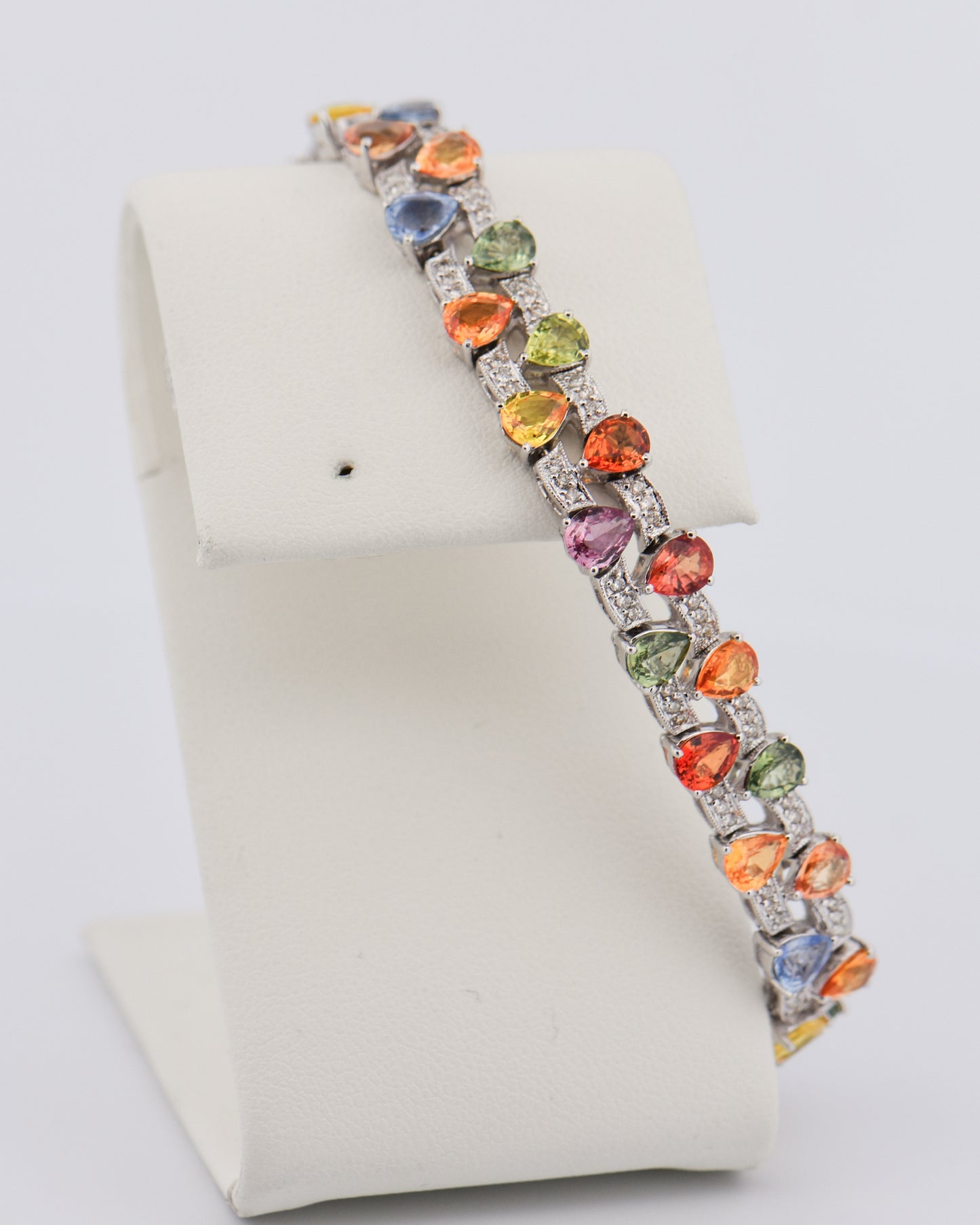 Custom Rainbow Bracelet with Multicolor Sapphires
