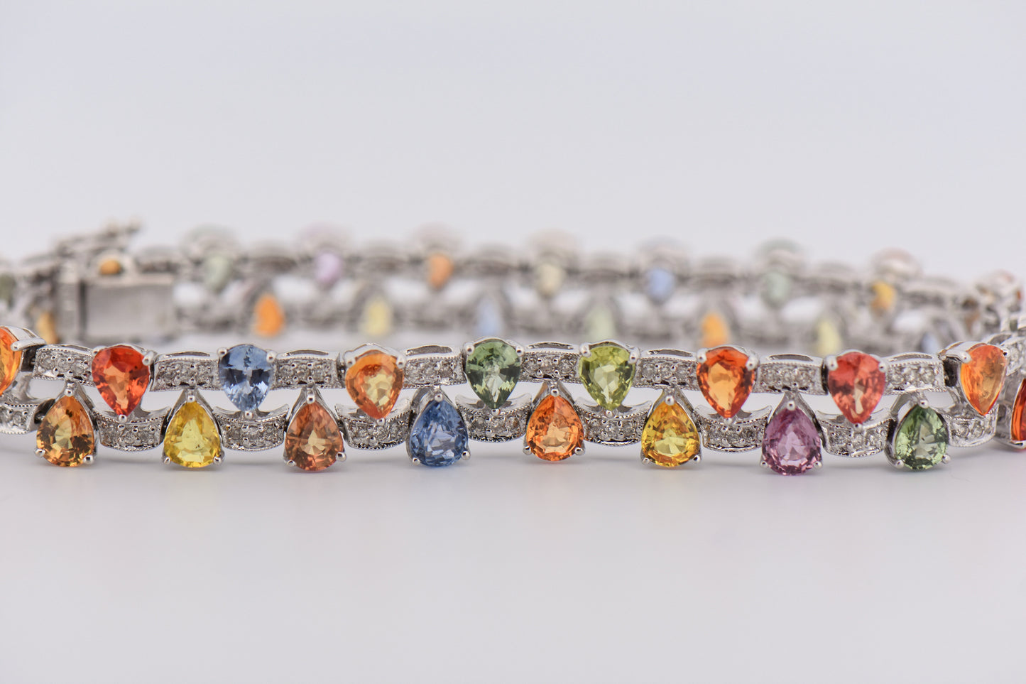 Custom Rainbow Bracelet with Multicolor Sapphires