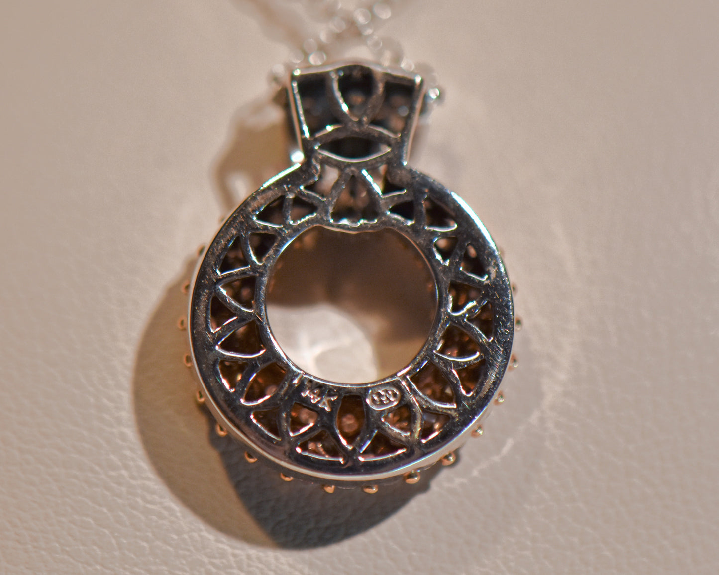 Estate Diamond Pendant with Natural Pink & White Diamonds