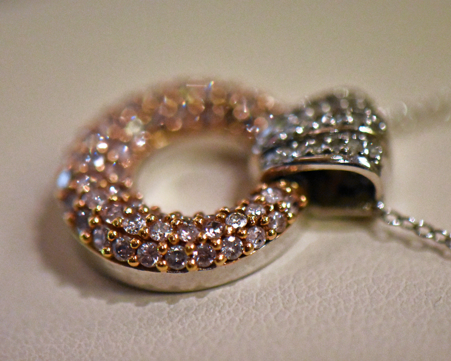 Estate Diamond Pendant with Natural Pink & White Diamonds