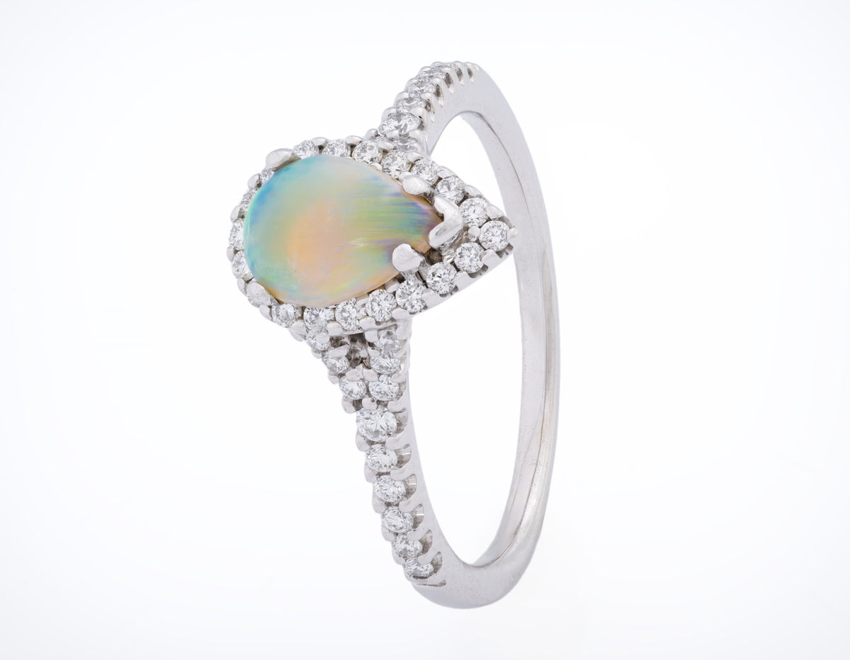 Neil Lane Australian Opal & Diamond Ring in 14k White Gold