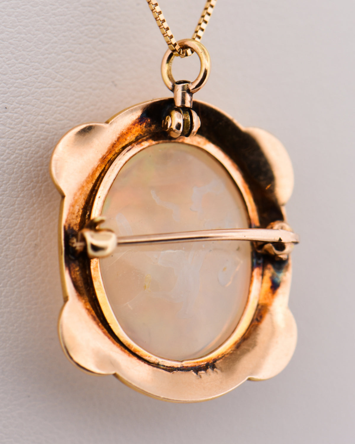 Art Nouveau Opal Pendant Brooch Combo with Large Mexican Jelly Opal