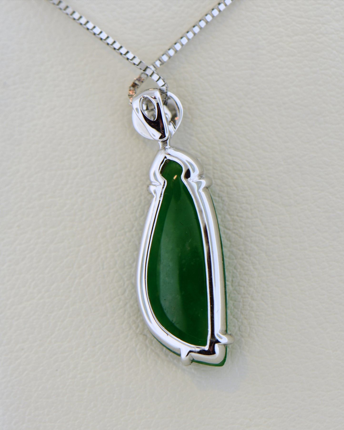 Transparent Green Omphacite Jade & Diamond Pendant