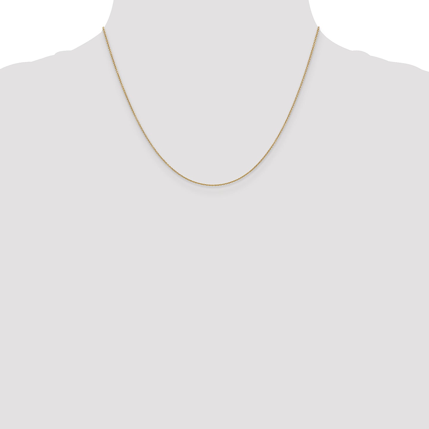 14K Yellow Gold 18 inch .9mm Cable with Spring Ring Clasp Chain