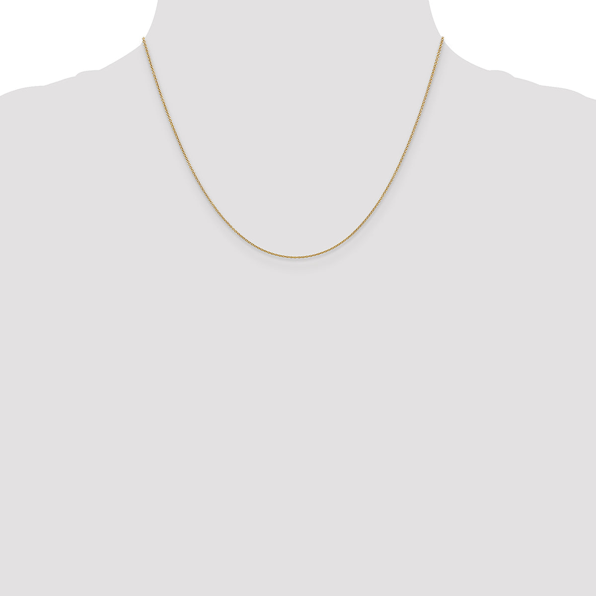 14K Yellow Gold 18 inch .9mm Cable with Spring Ring Clasp Chain