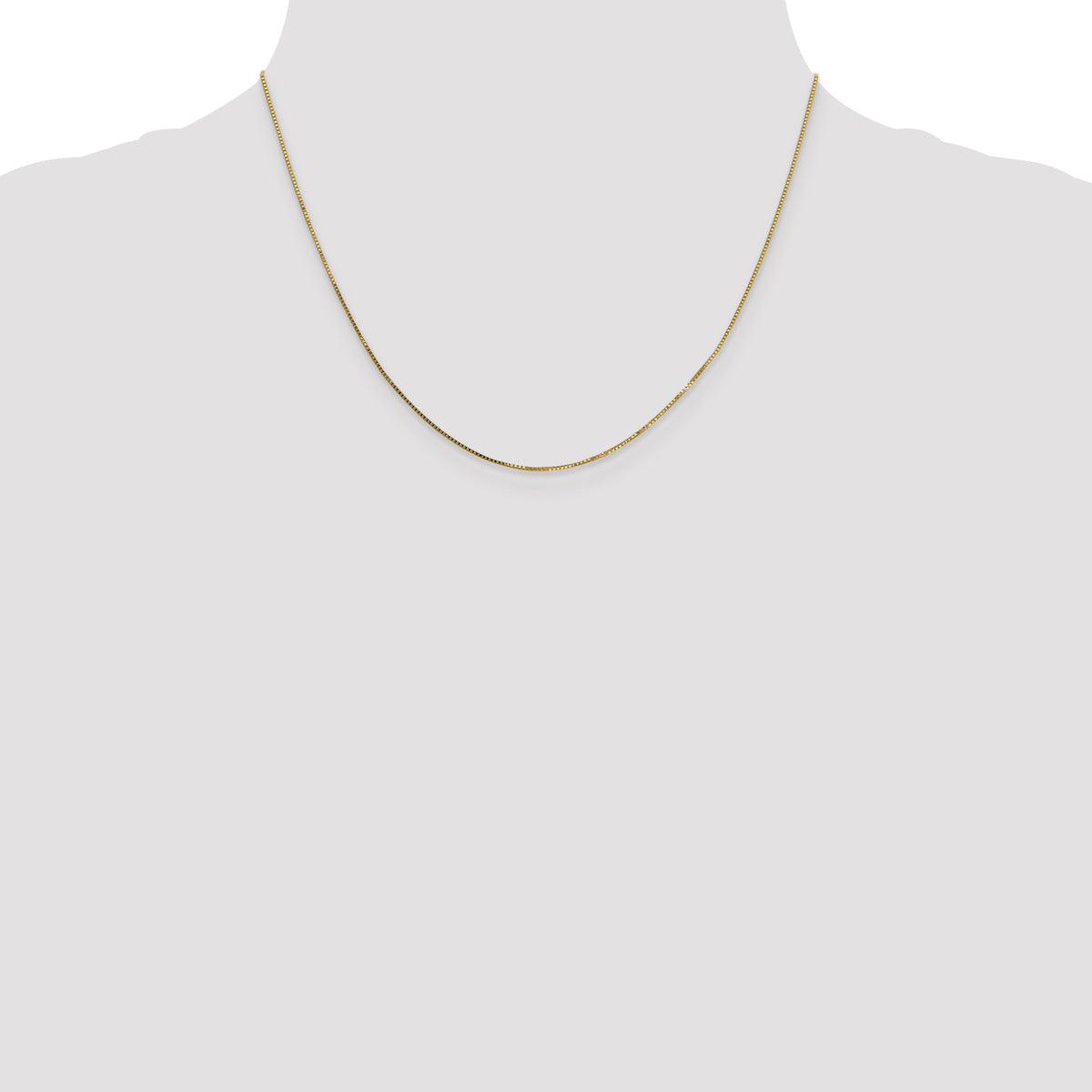 14K Yellow Gold 18 inch .7mm Box with Spring Ring Clasp Chain
