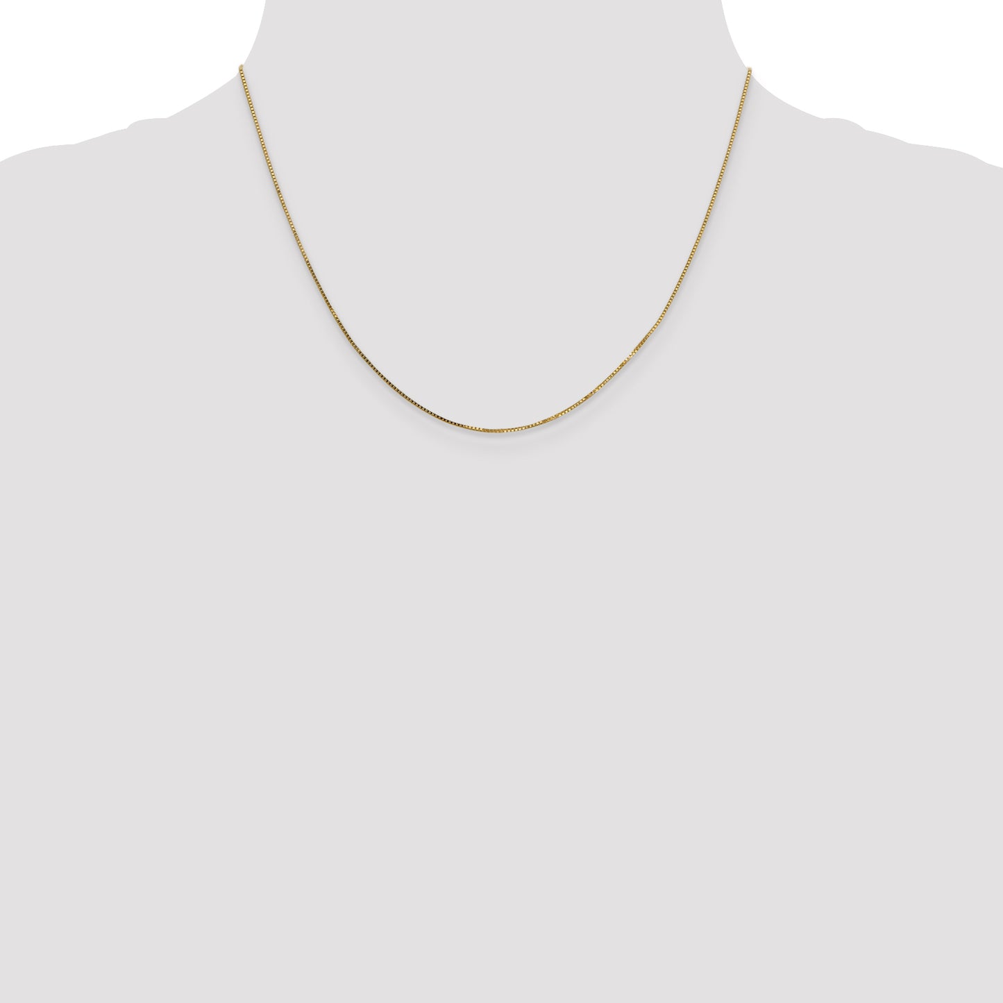 14K Yellow Gold 18 inch .7mm Box with Spring Ring Clasp Chain
