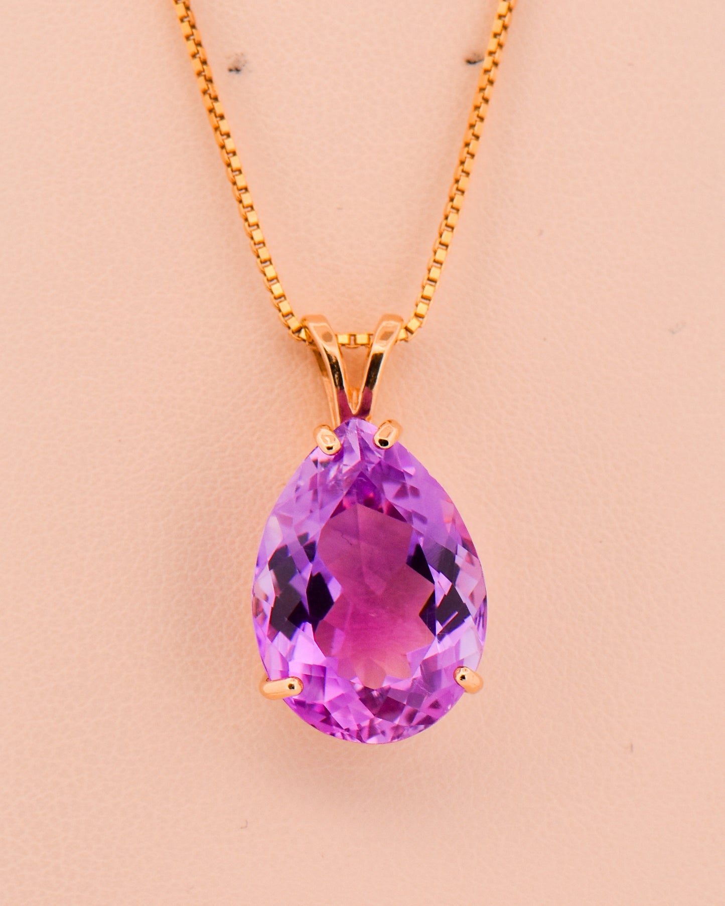 Pear Shape Orchid Purple Amethyst Pendant