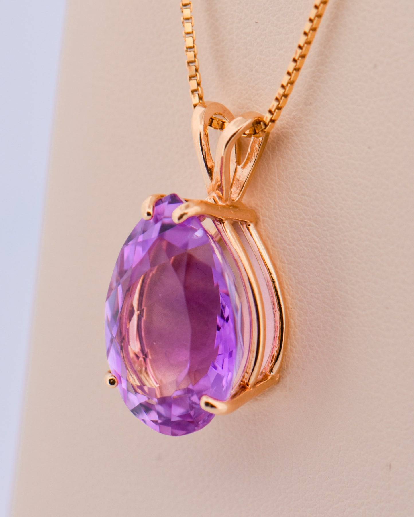 Pear Shape Orchid Purple Amethyst Pendant