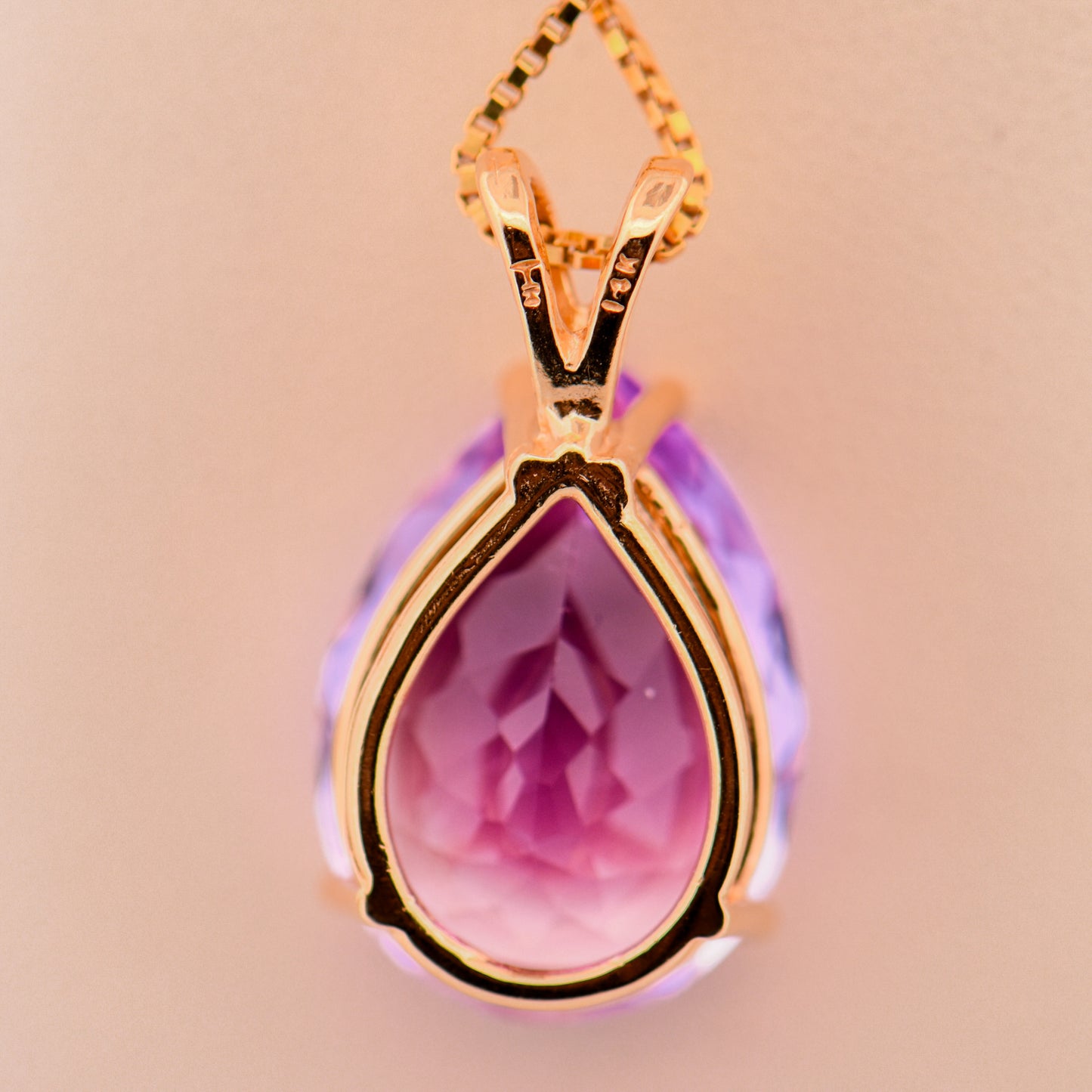 Pear Shape Orchid Purple Amethyst Pendant