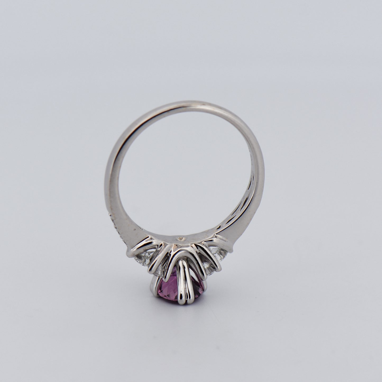 Custom Magenta Purple Sapphire & Diamond Ring