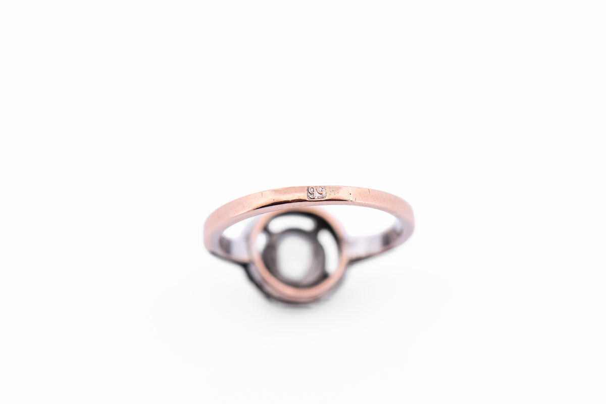 Rare Antique Russian Rose Cut Diamond Engagement Ring in Rose Gold