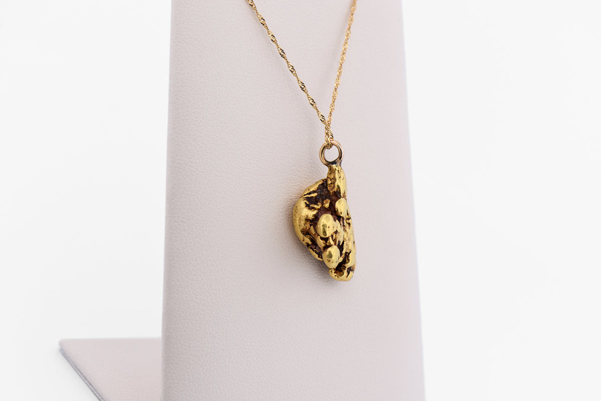 Rare Natural Montana Gold Nugget Pendant