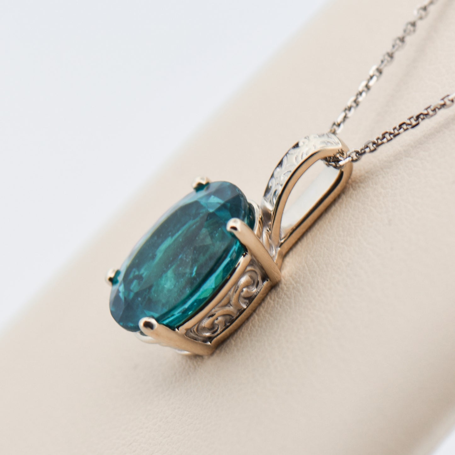 Rare Neon Blue Apatite Pendant - Paraiba Color