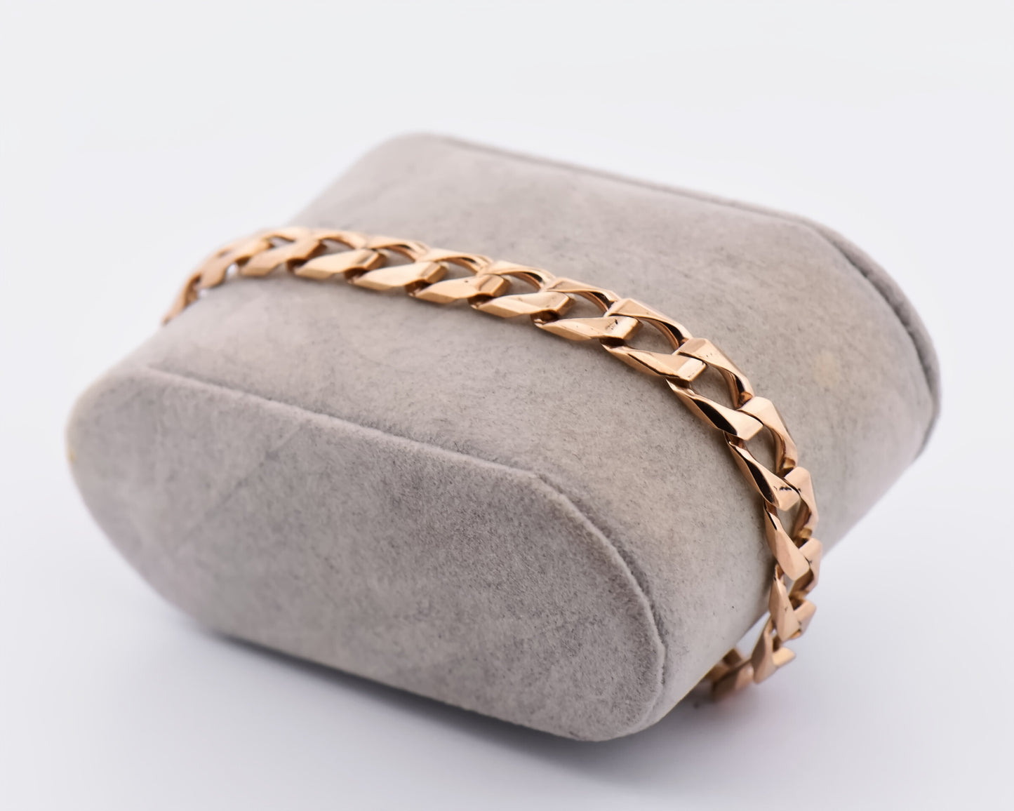 Rose Gold Faceted Curb Link Bracelet