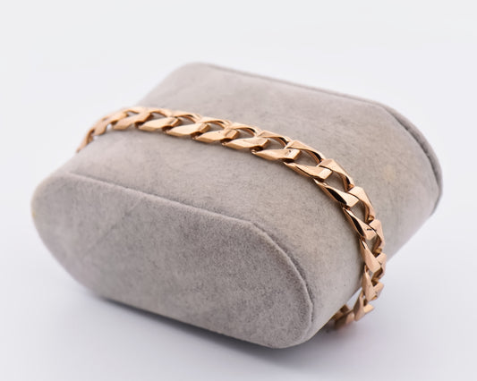 Rose Gold Faceted Curb Link Bracelet