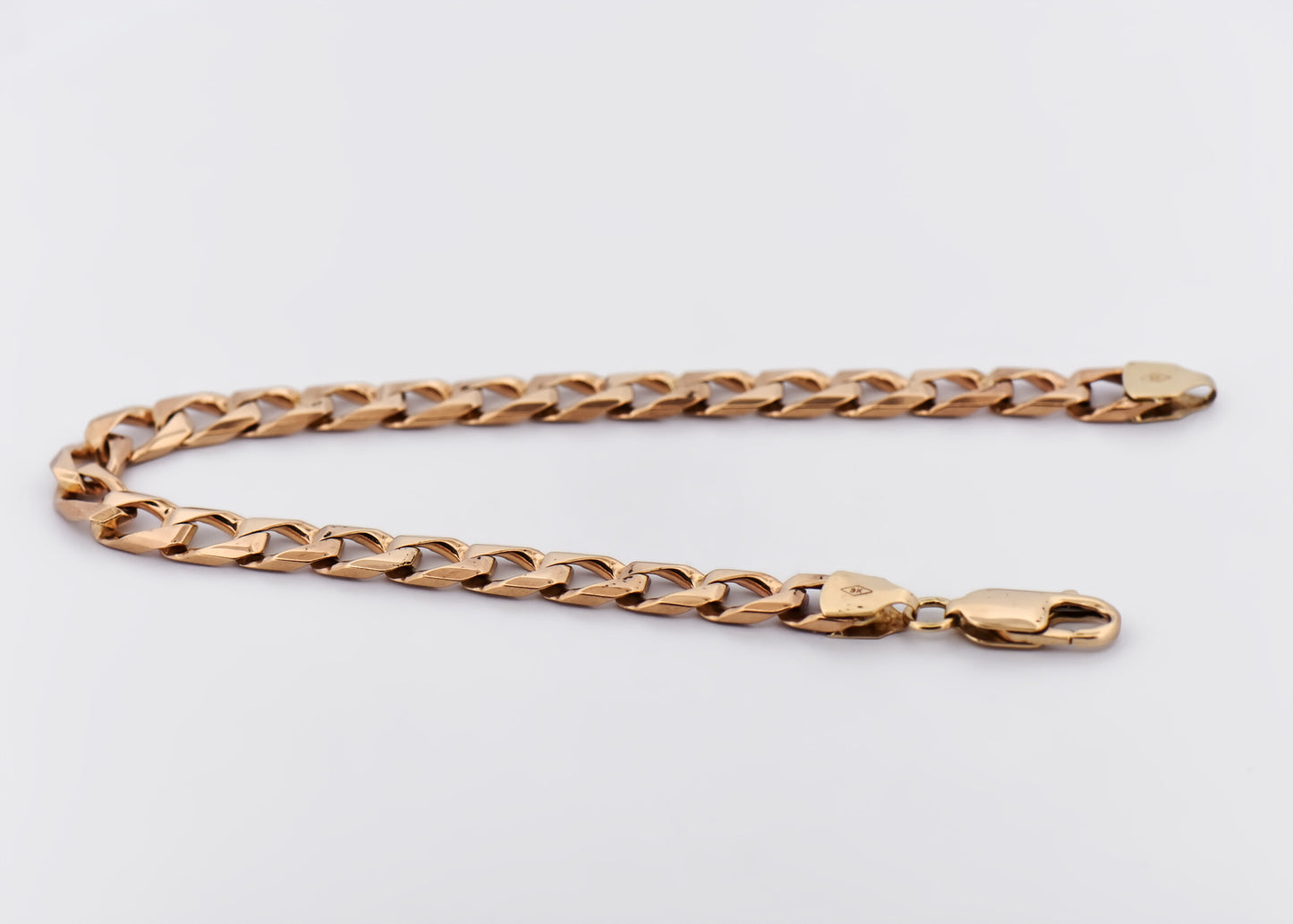 Rose Gold Faceted Curb Link Bracelet