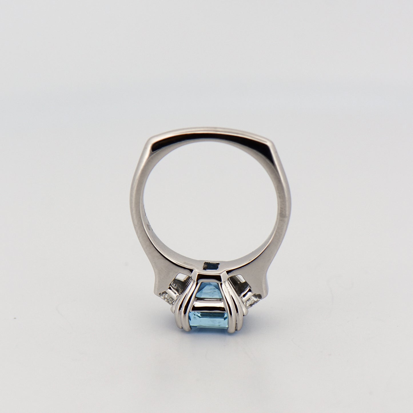 Asscher Cut Santa Maria Aquamarine Engagement Ring