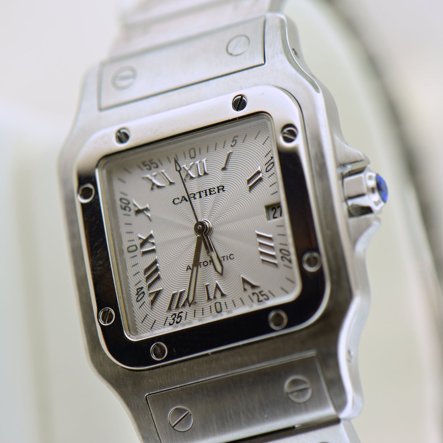 Vintage Cartier Santos Stainless Automatic Unisex Wristwatch