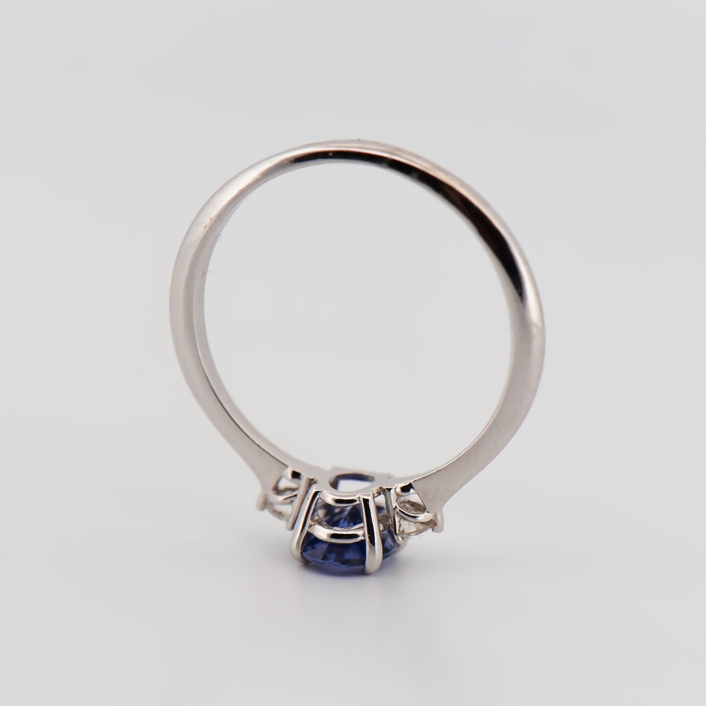 Sapphire Three-Stone Engagement Ring in White Gold