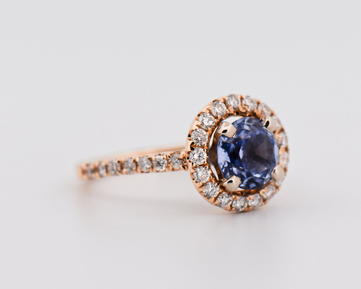 Ceylon Blue Sapphire & Diamond Wedding Set