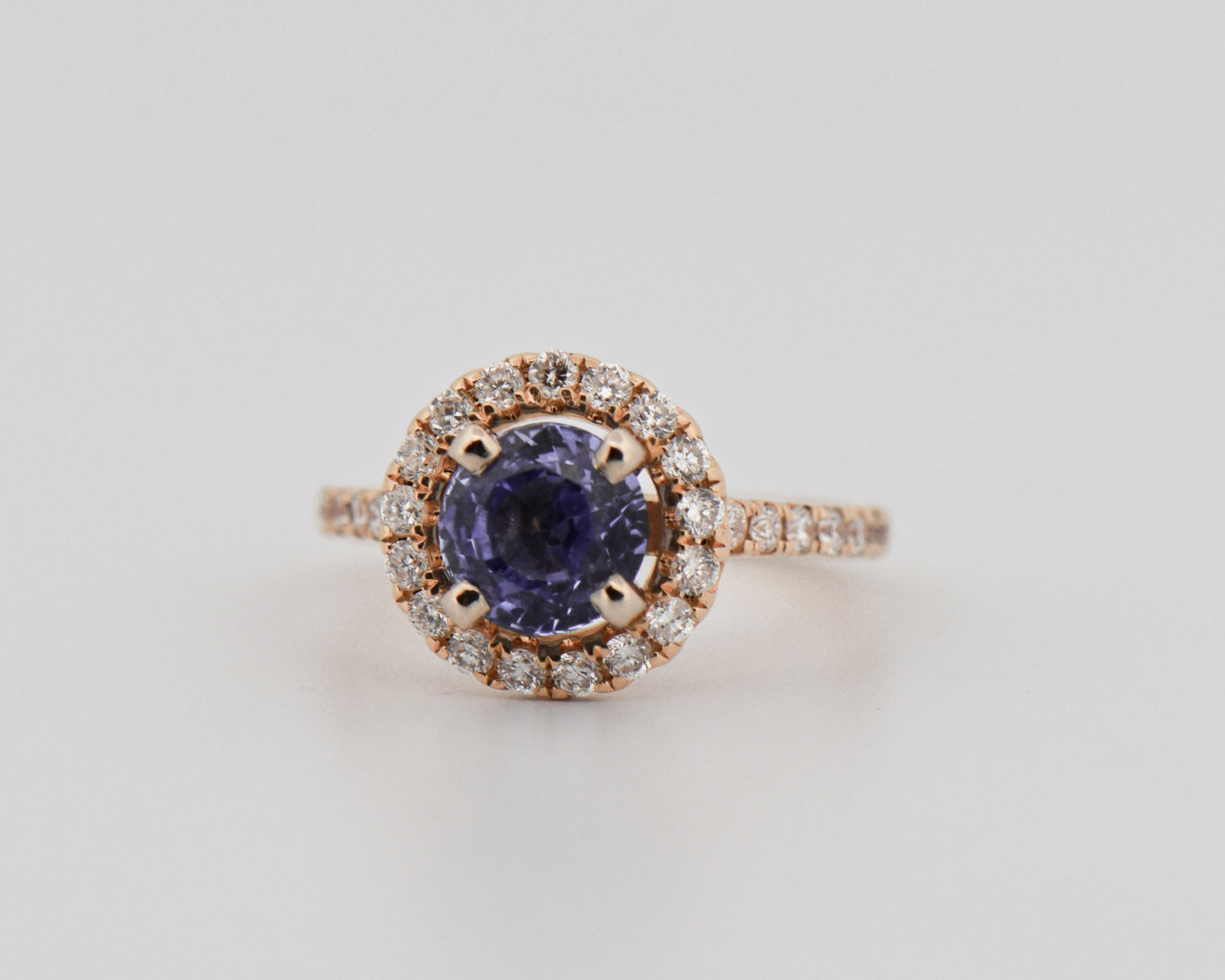 Ceylon Blue Sapphire & Diamond Wedding Set