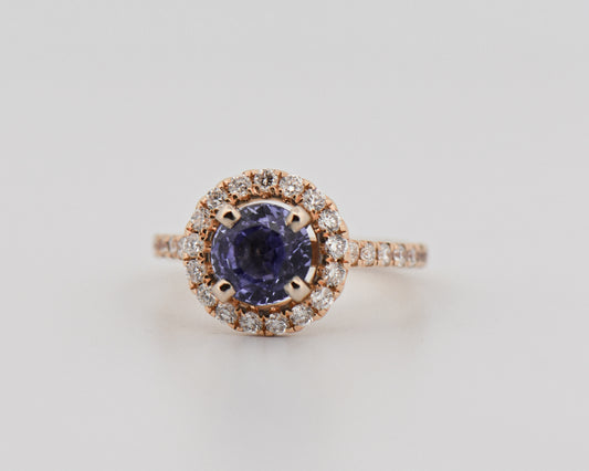 Ceylon Blue Sapphire & Diamond Wedding Set