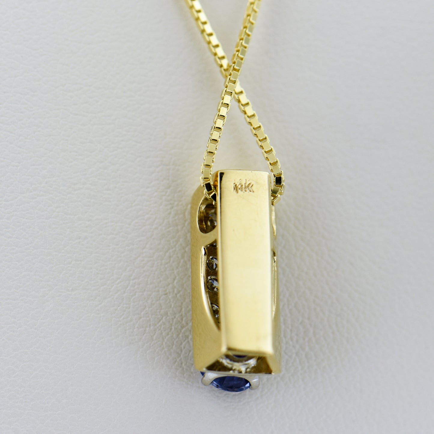 Sapphire and Diamond Rectangular Slide Pendant