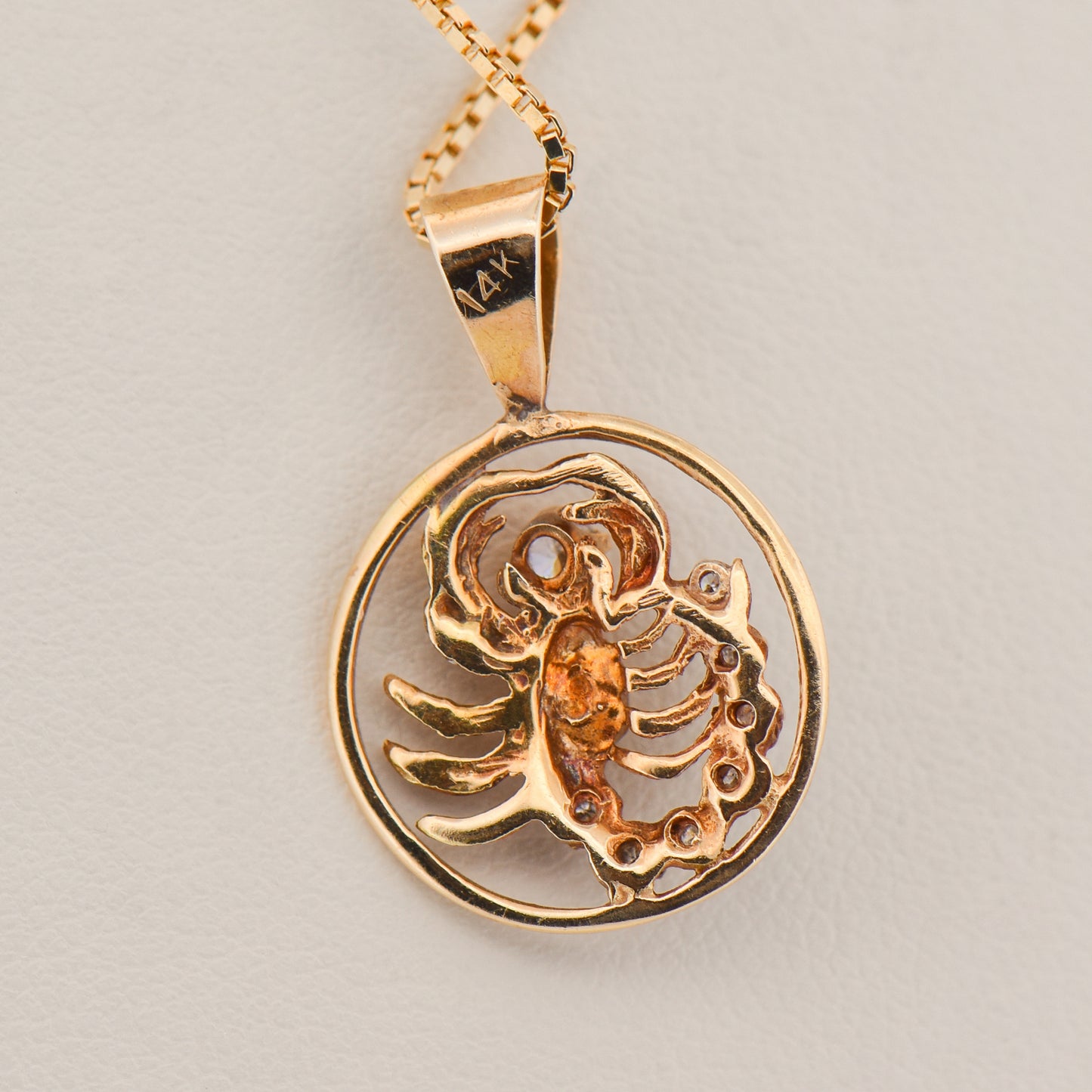 Scorpion Diamond Pendant and Earring Set in Yellow Gold