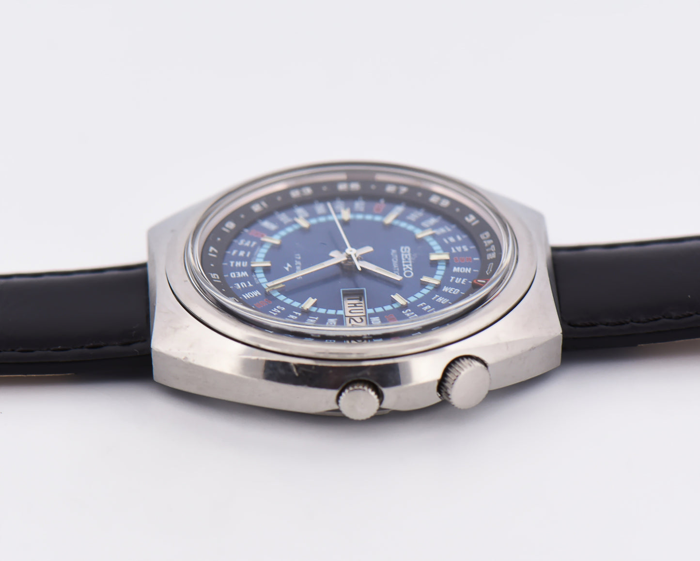 Vintage Seiko Perpetual Calendar Automatic Blue Dial Watch